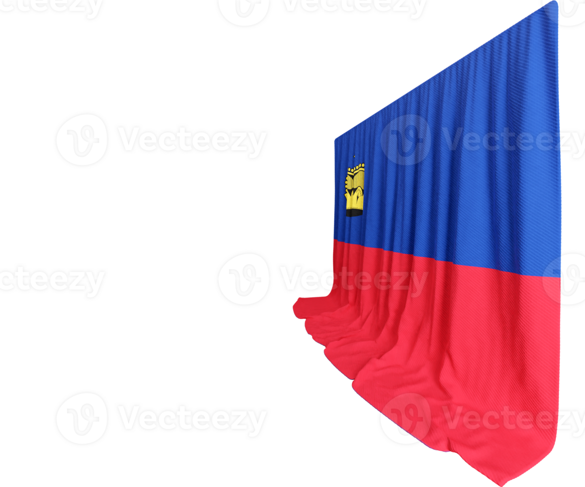 Liechtenstein Flag Curtain in 3D Rendering Liechtenstein's Natural Beauty png