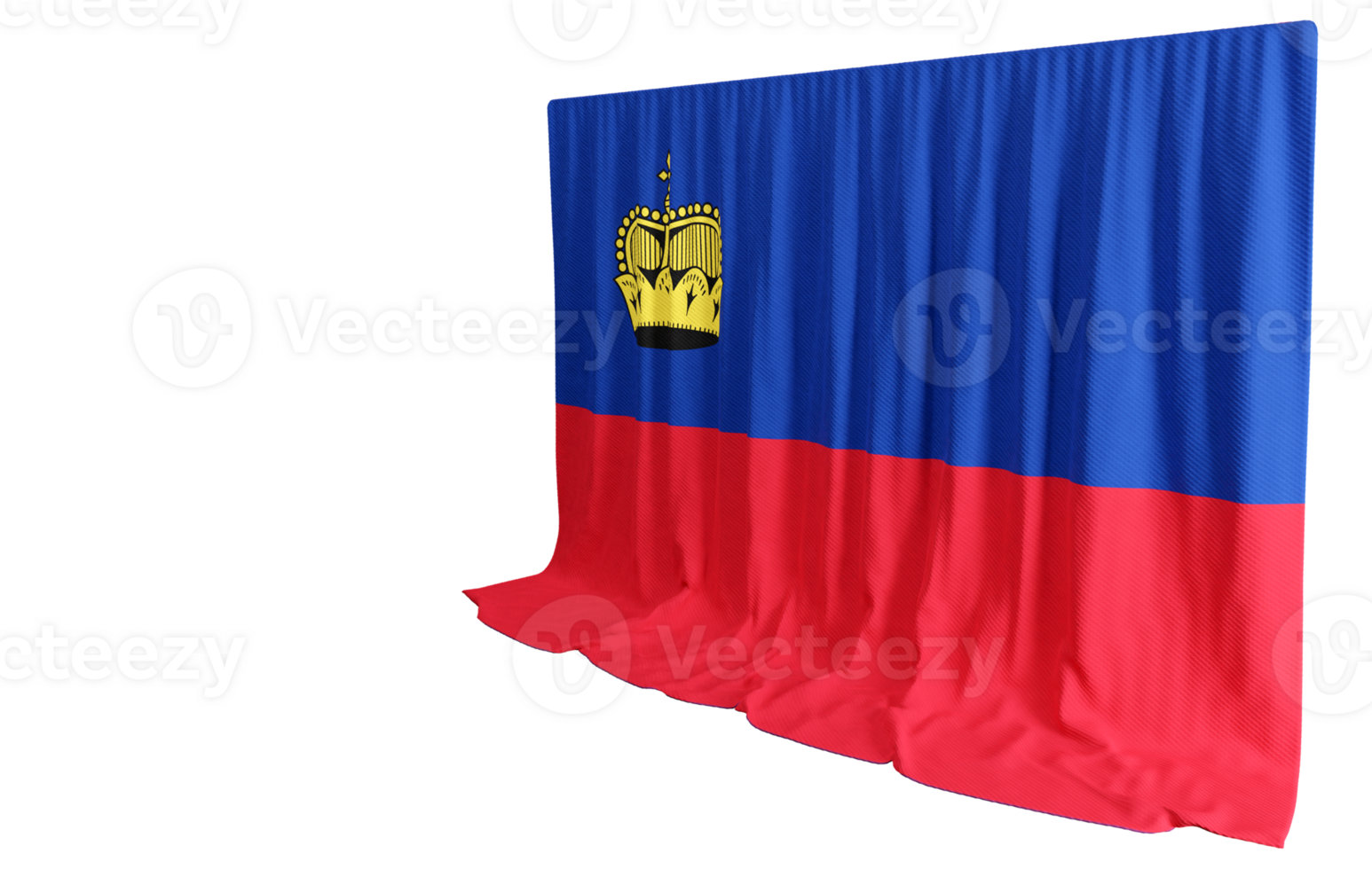Liechtenstein Flag Curtain in 3D Rendering Liechtenstein's Natural Beauty png