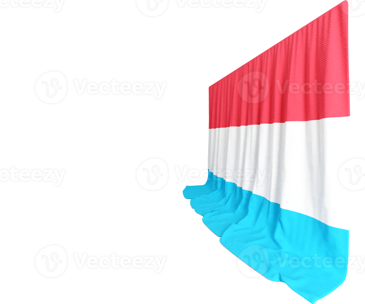 Luxembourg Flag Curtain in 3D Rendering Celebrating Luxembourg's Rich Heritage png