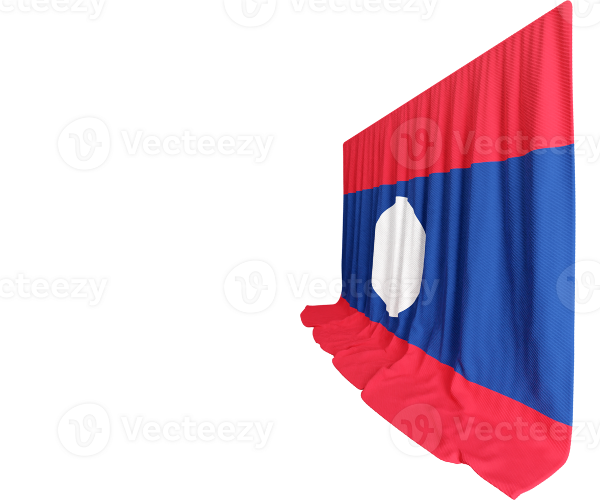 Lao Flag Curtain in 3D Rendering Reflecting Laos' Beauty png