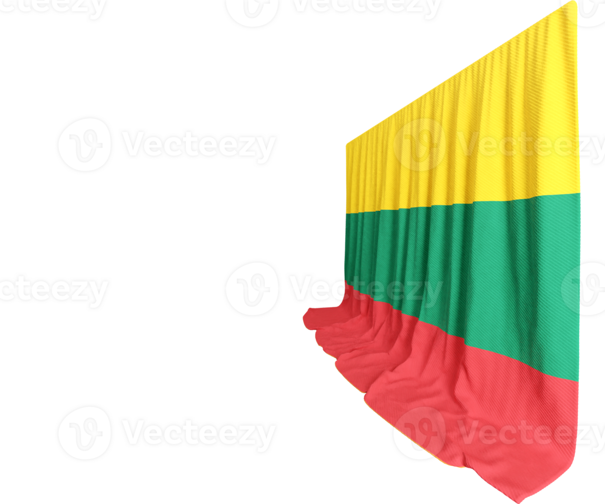 Lituanie drapeau rideau dans 3d le rendu célébrer la Lituanie riches patrimoine png