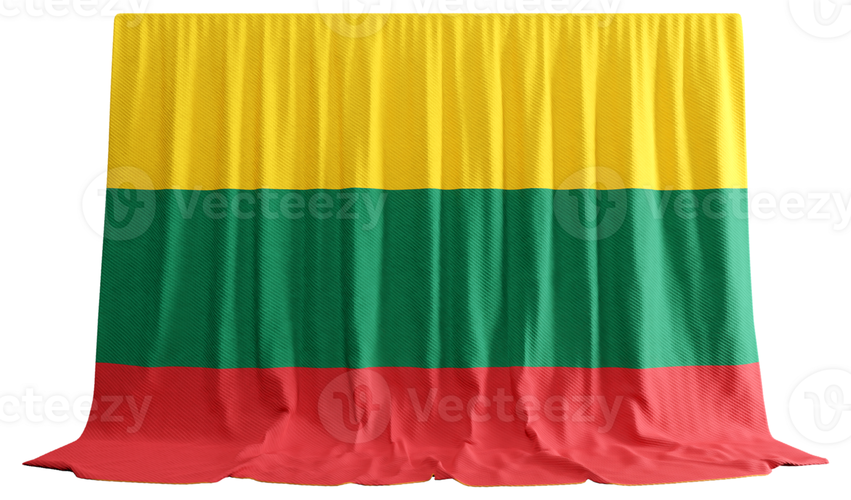 Litouwen vlag gordijn in 3d renderen vieren Litouwen rijk erfgoed png