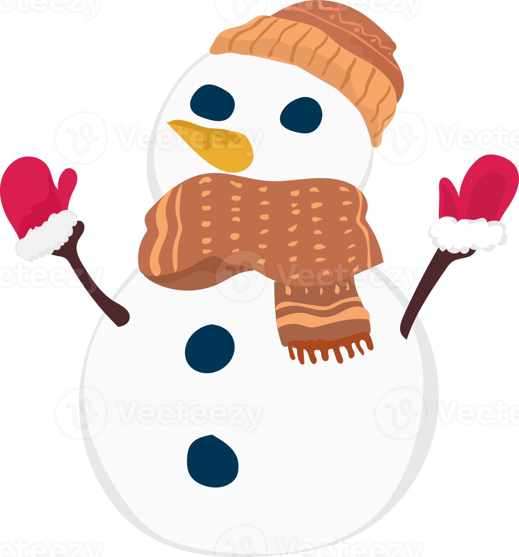Cute snowman cartoon. Christmas style illustration. 28797300 PNG