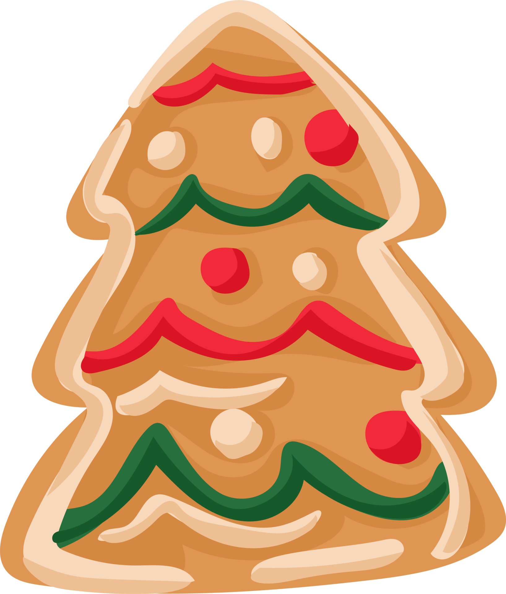 Christmas gingerbread cartoon style illustration. 28797366 PNG