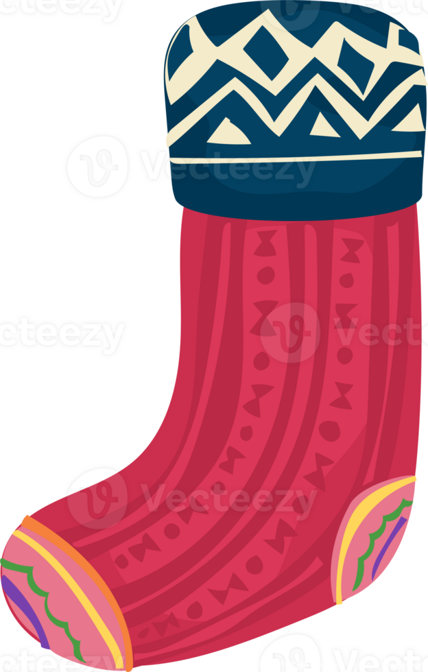 Christmas sock illustration cartoon style. png