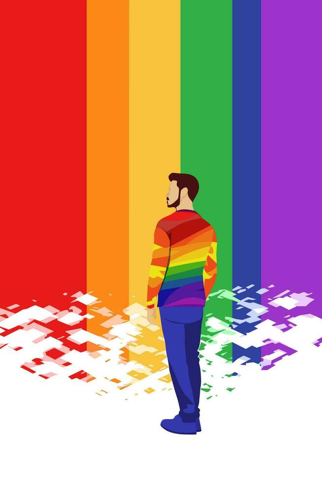 LGBT Rainbow Flat Art Illustration Poster vector