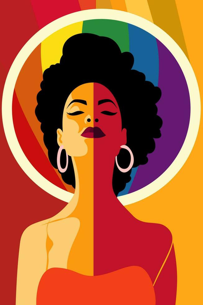 LGBT Rainbow Flat Art Illustration Poster vector