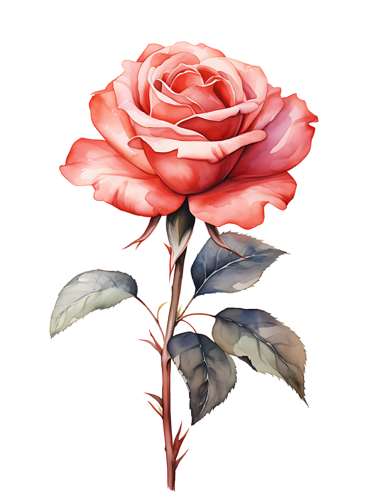 Watercolor Rose Flowers With Colorful Floral Illustration Generative AI ...