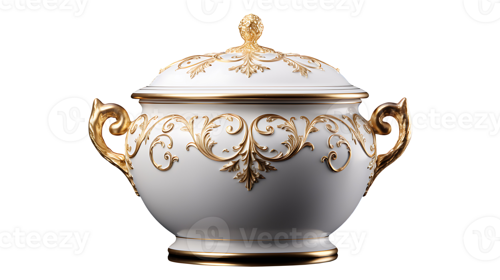 Luxury pot on transparent background. Beautiful pot png ai generated