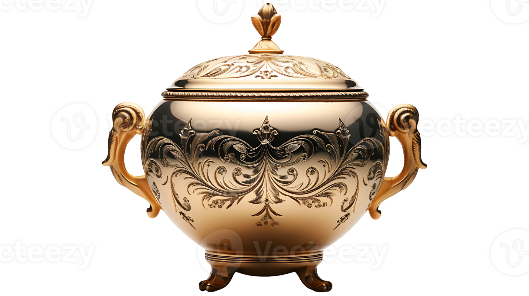 Luxury pot on transparent background. Beautiful pot png ai generated
