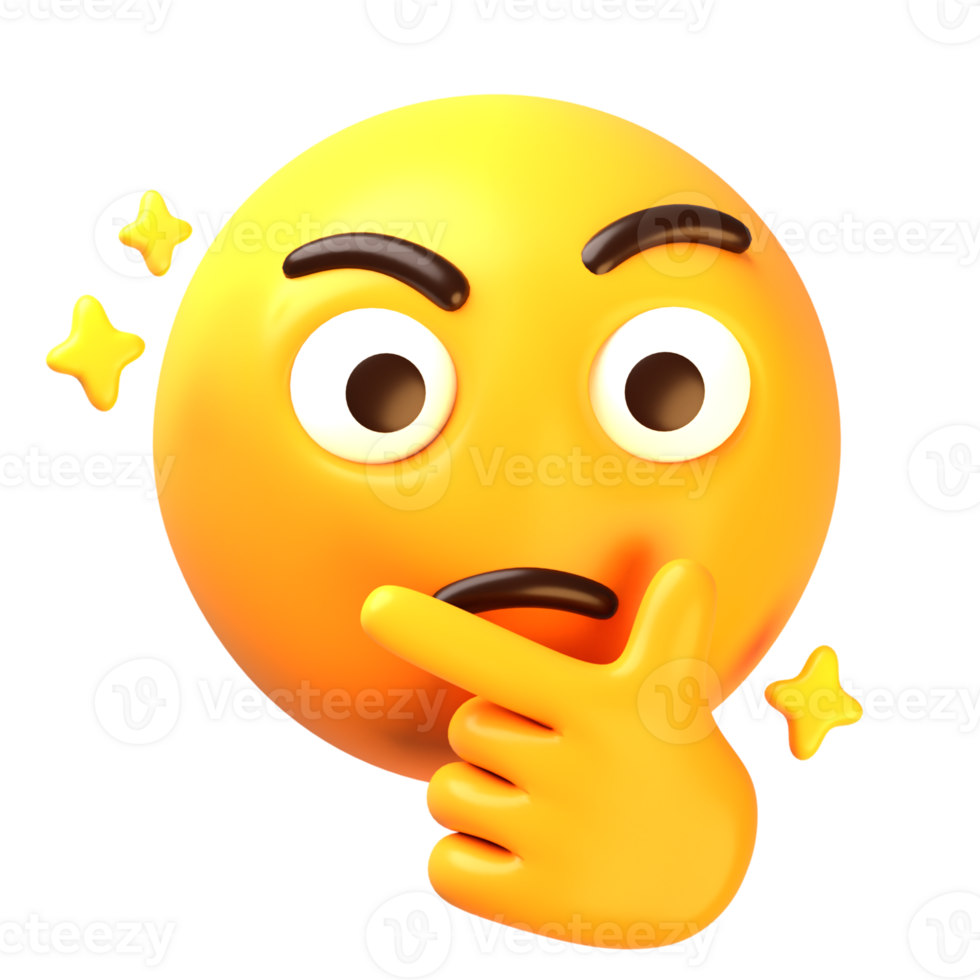 Denken Gesicht 3d Emoji Symbol png