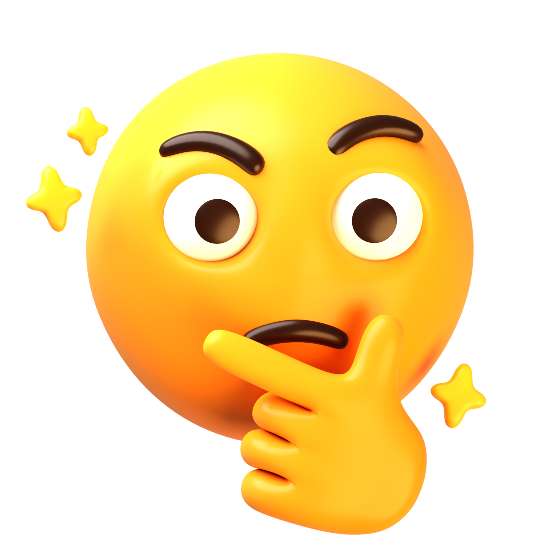 Thinking face 3D Emoji Icon 28798174 PNG