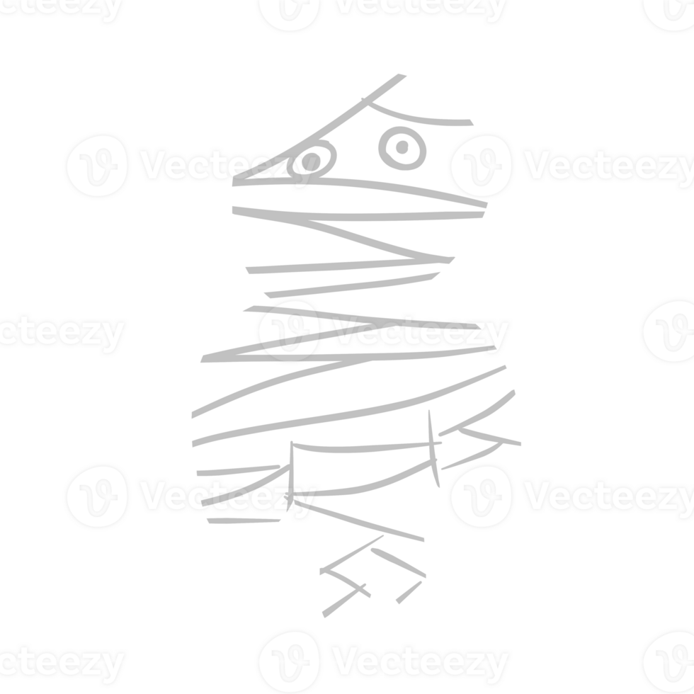 mummy icon in cartoon style on transparent background png