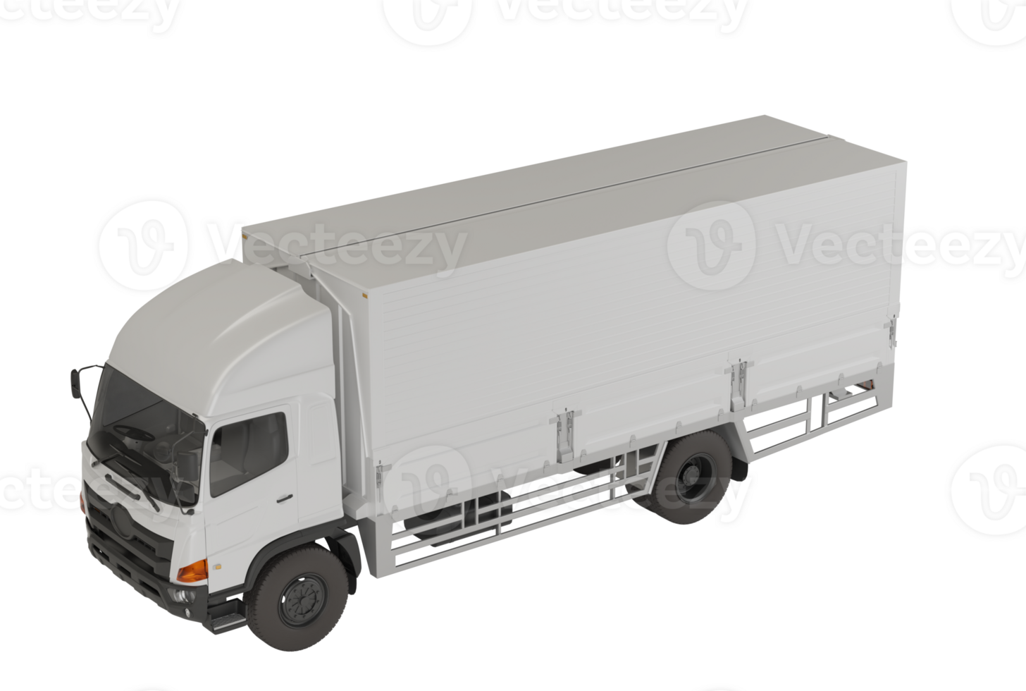 3D Render Isolated White trailer truck cargo wing box png