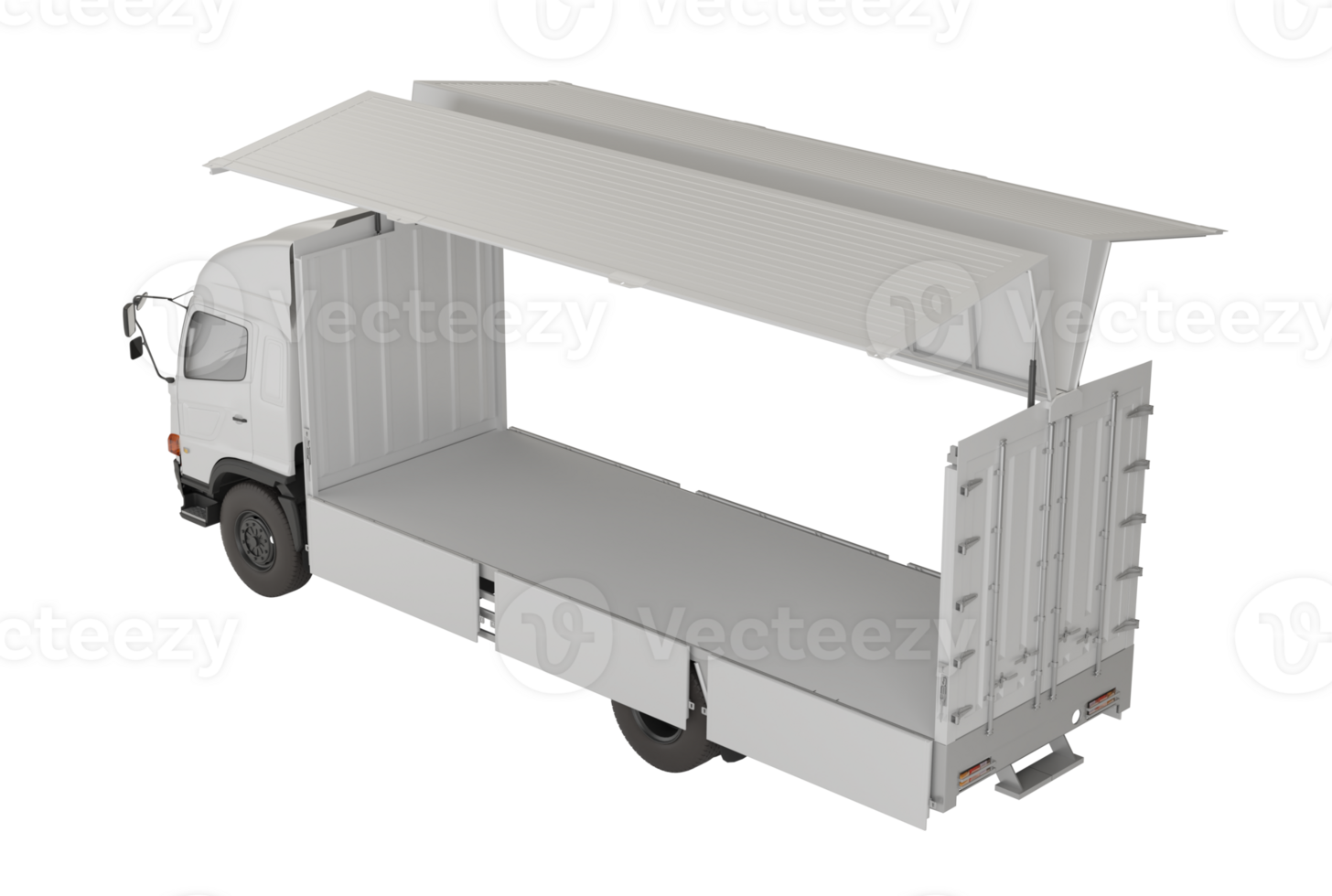 3D Render Isolated White trailer truck cargo wing box png