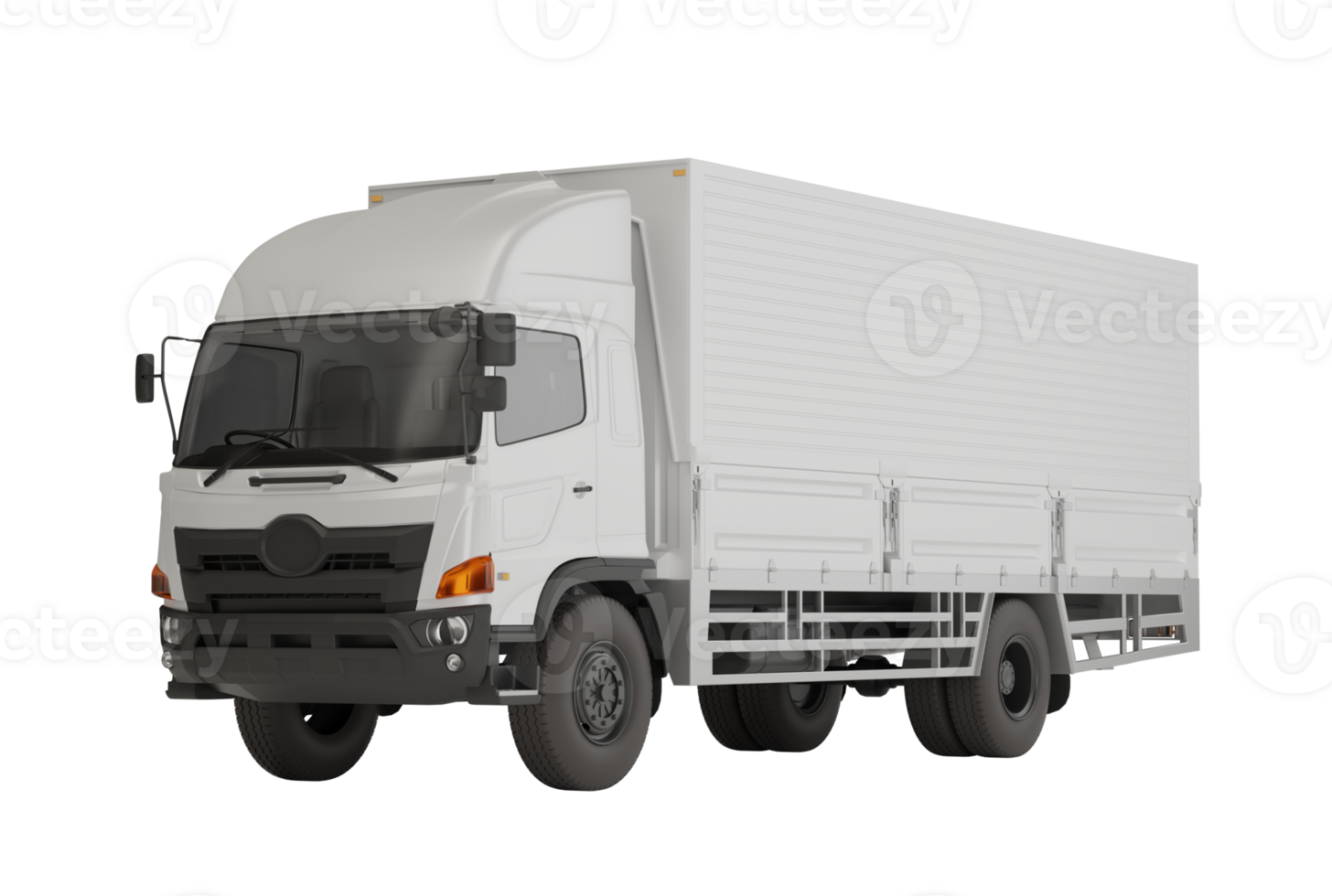 3D Render Isolated White trailer truck cargo wing box png