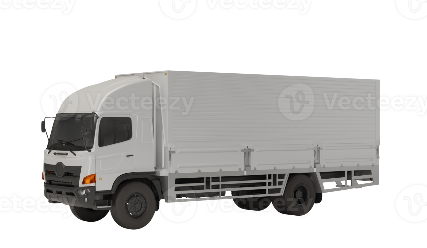 3D Render Isolated White trailer truck cargo wing box png