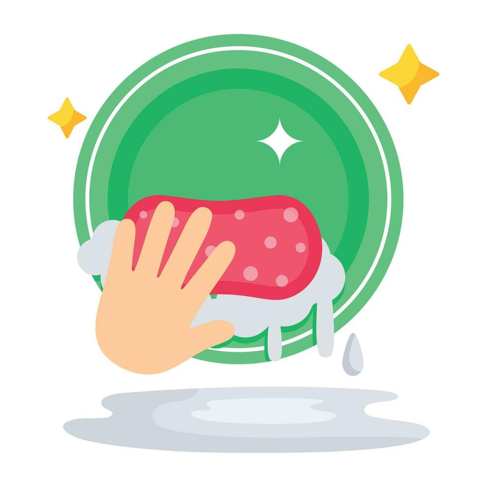 Trendy Dishwashing Concepts vector