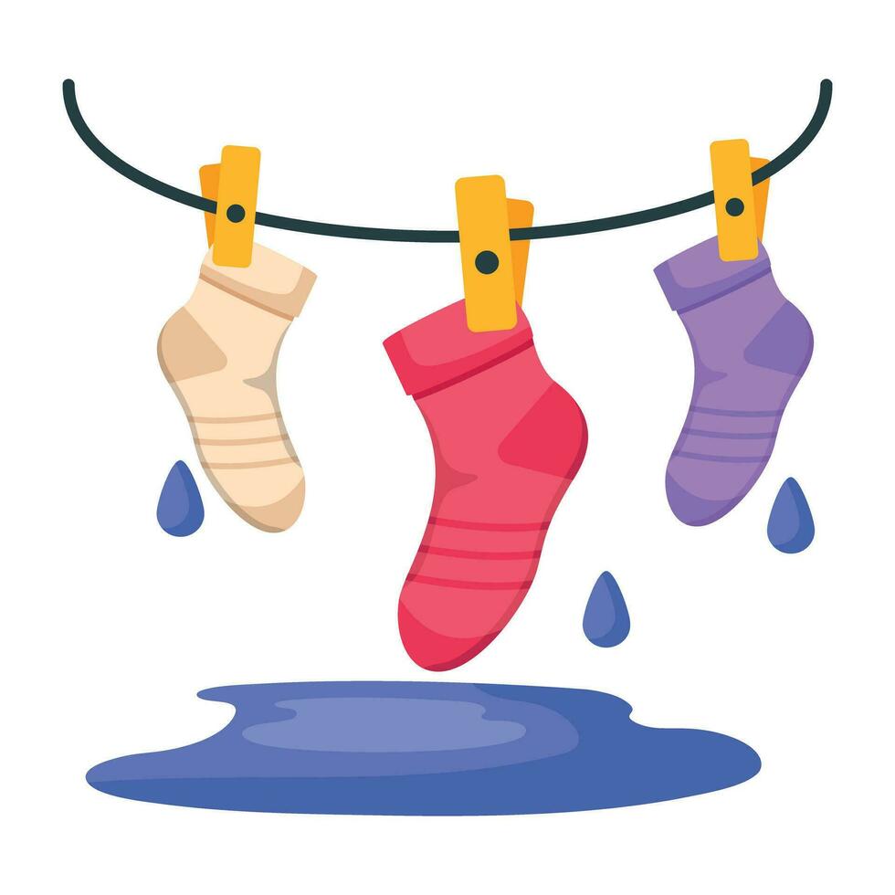 Trendy Wet Socks vector