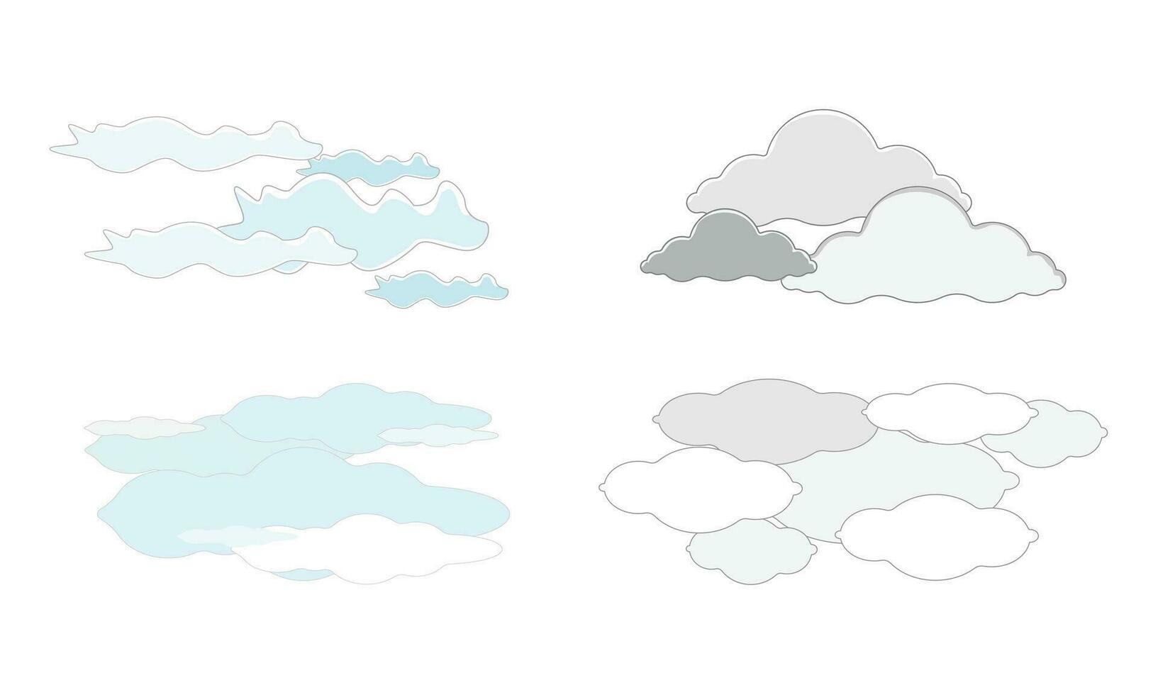 ilustración de diferente tipos de nubes vector