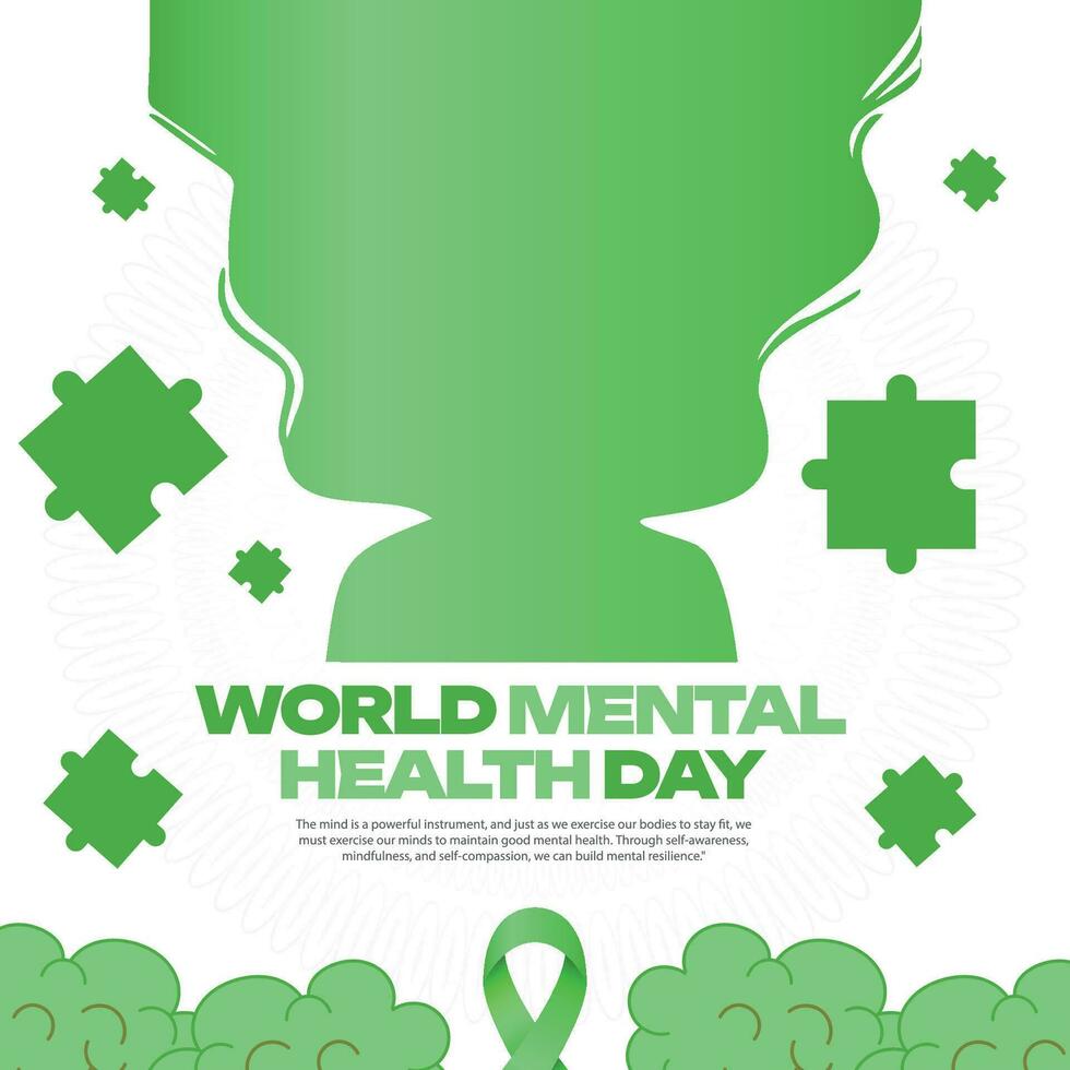 World Mental Health Day Social Media Post banner template vector