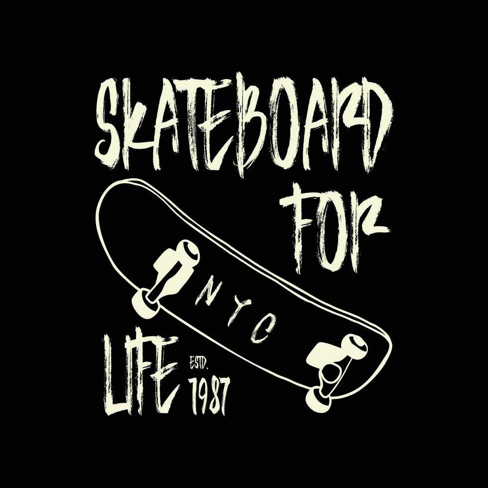 Skateboard Illustration typography for t shirt, poster, logo, sticker, or apparel merchandise vector