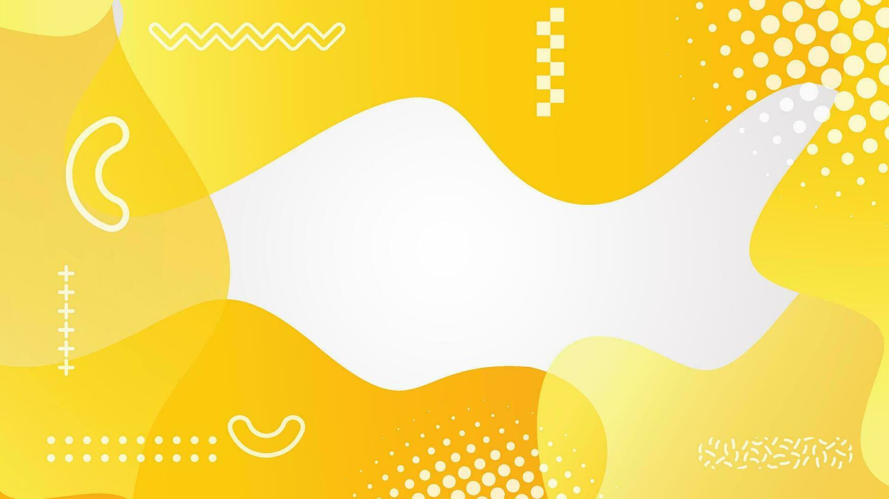 Prinwhite and yellow dynamic fluid shapes abstract background vector