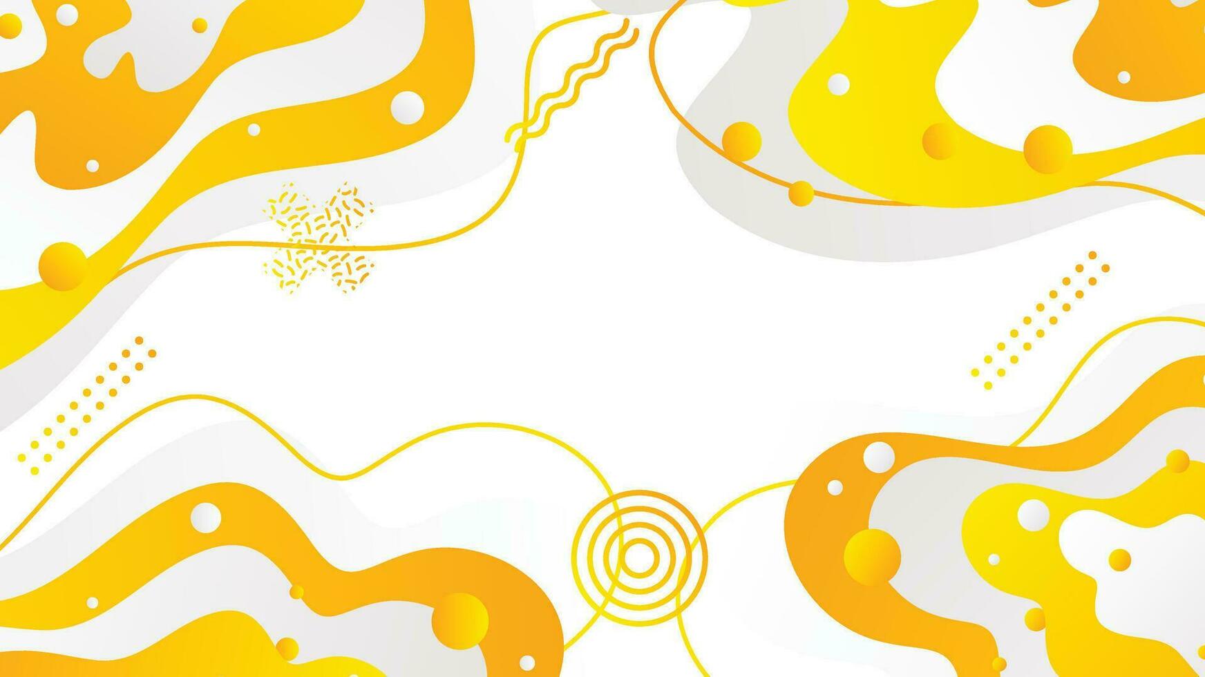 white and yellow dynamic fluid shapes abstract background vector