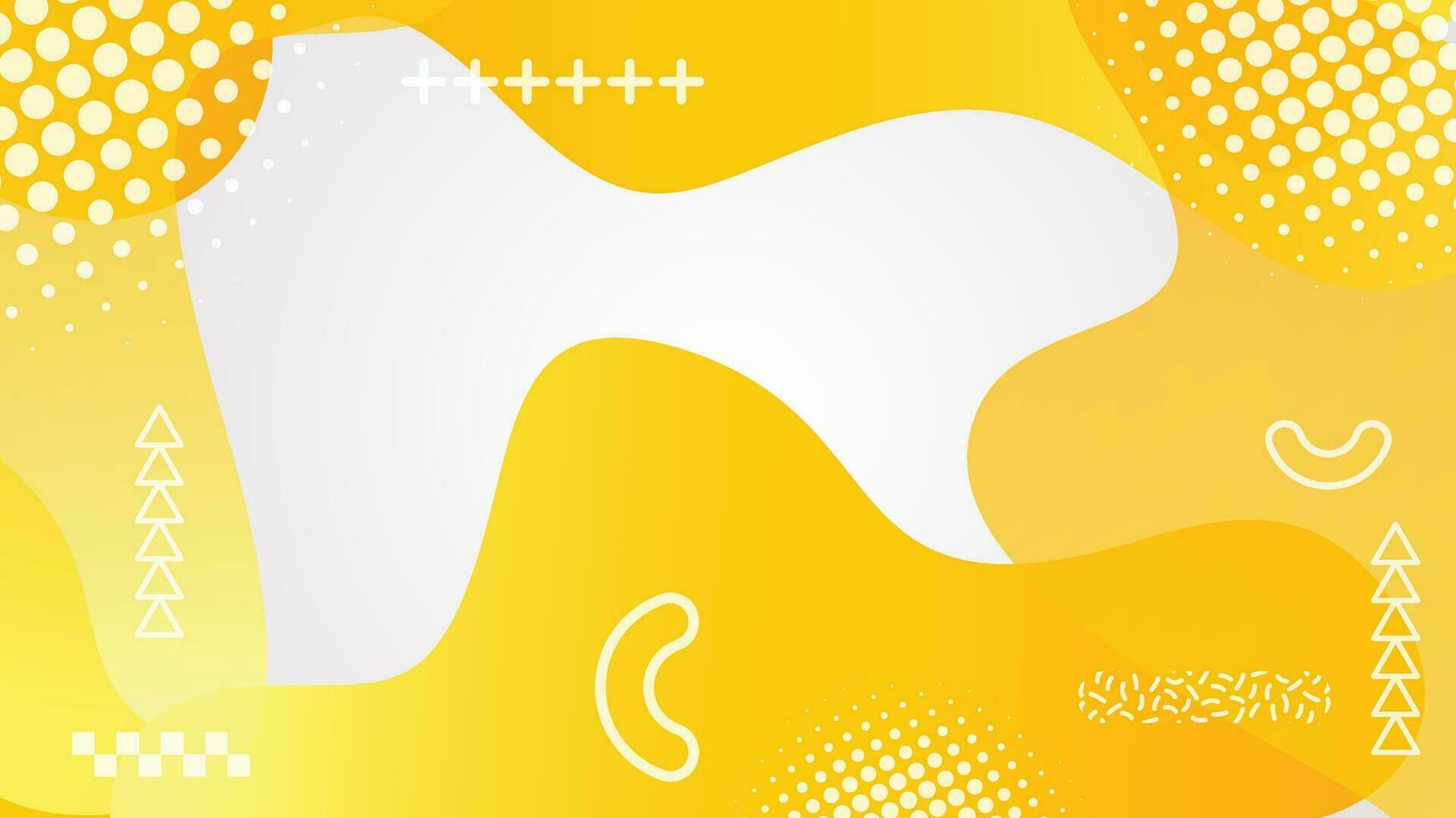 Prinwhite and yellow dynamic fluid shapes abstract background vector