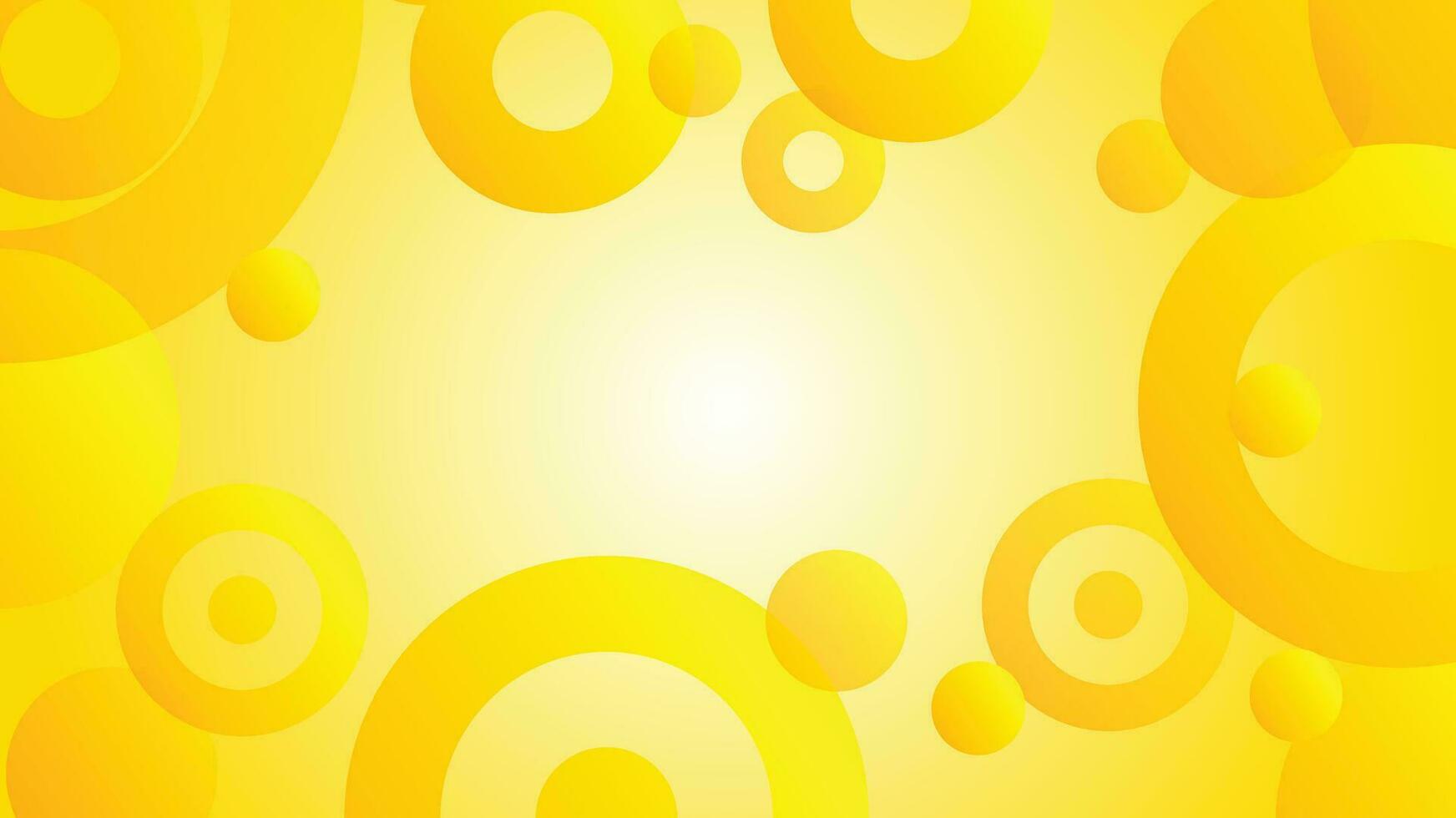 white and yellow dynamic circle shapes abstract background vector