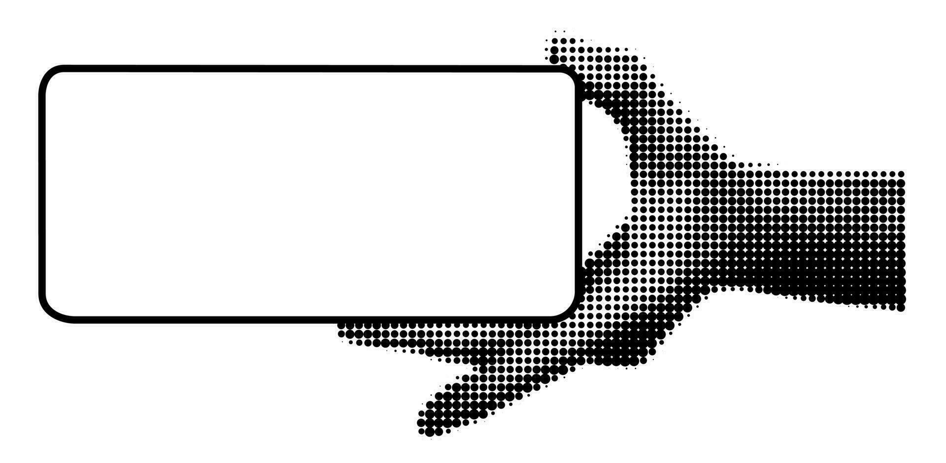 trama de semitonos mano participación teléfono inteligente horizontalmente vector ilustración