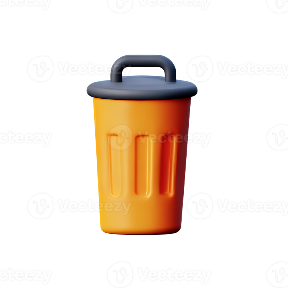 trash 3d rendering icon illustration png