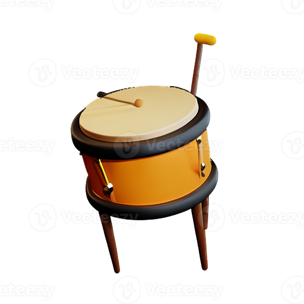 drum 3d rendering icon illustration png