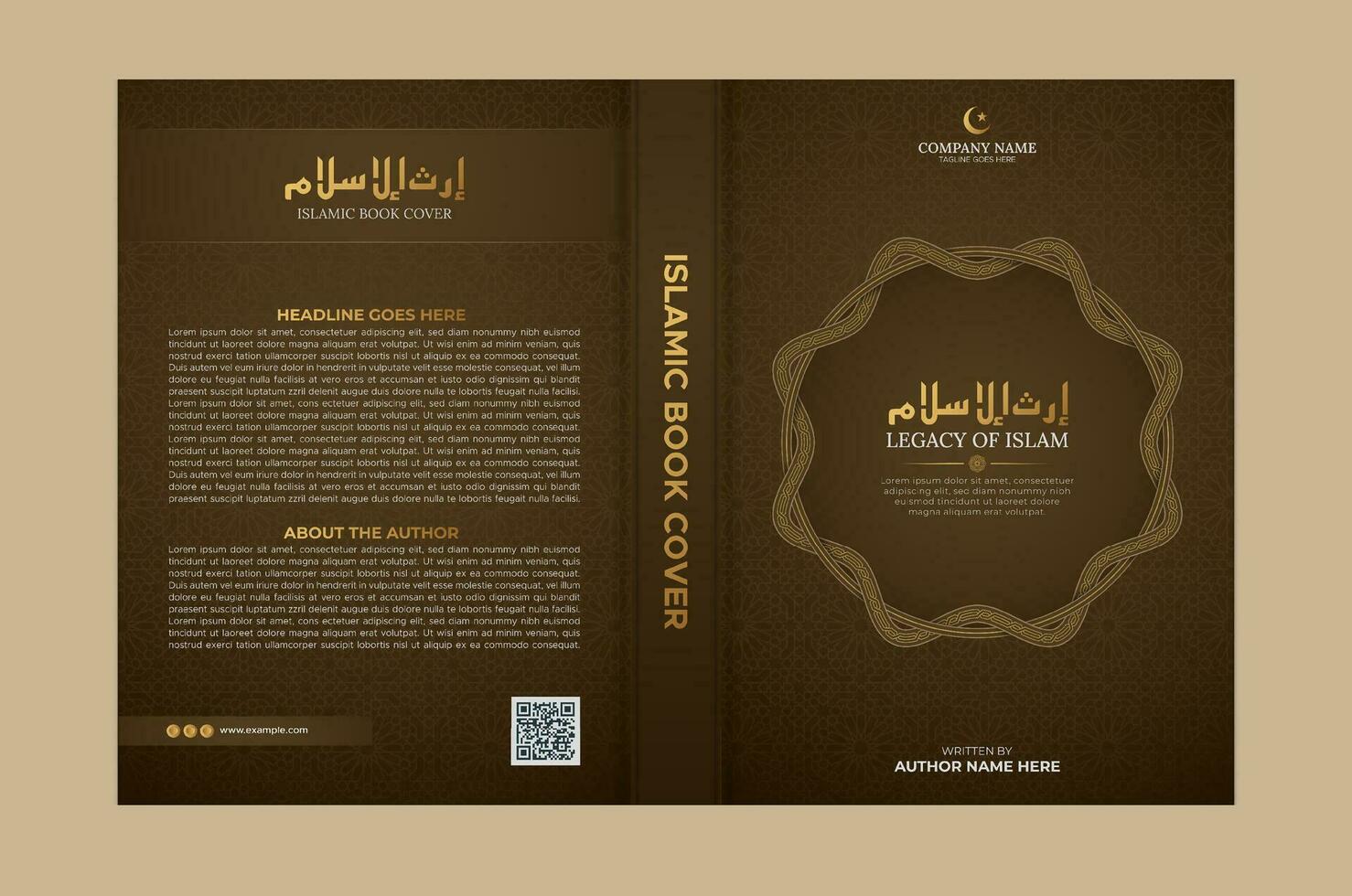 Arabic Islamic Style Book Cover Design with Arabic Pattern vector