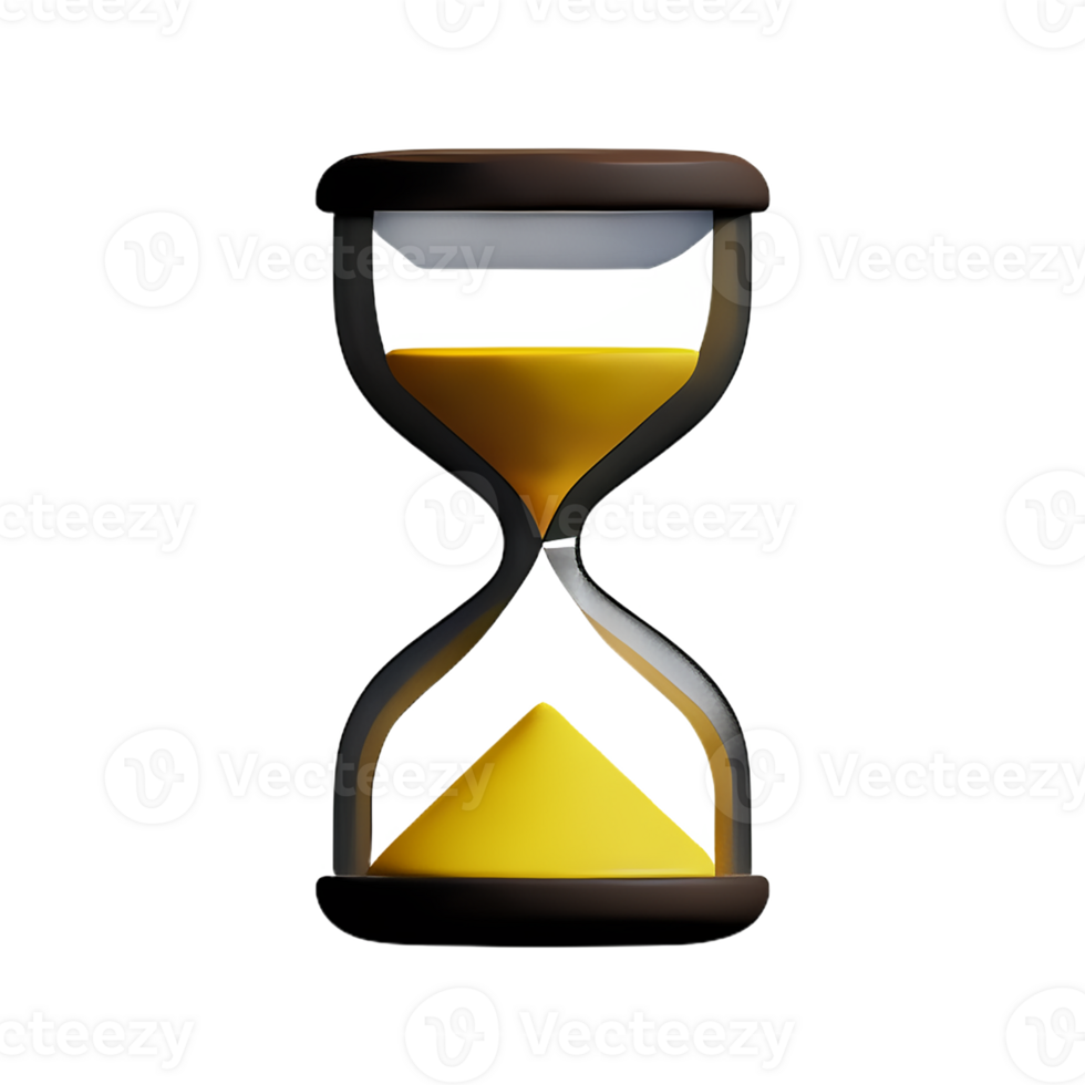 hourglass 3d rendering icon illustration png