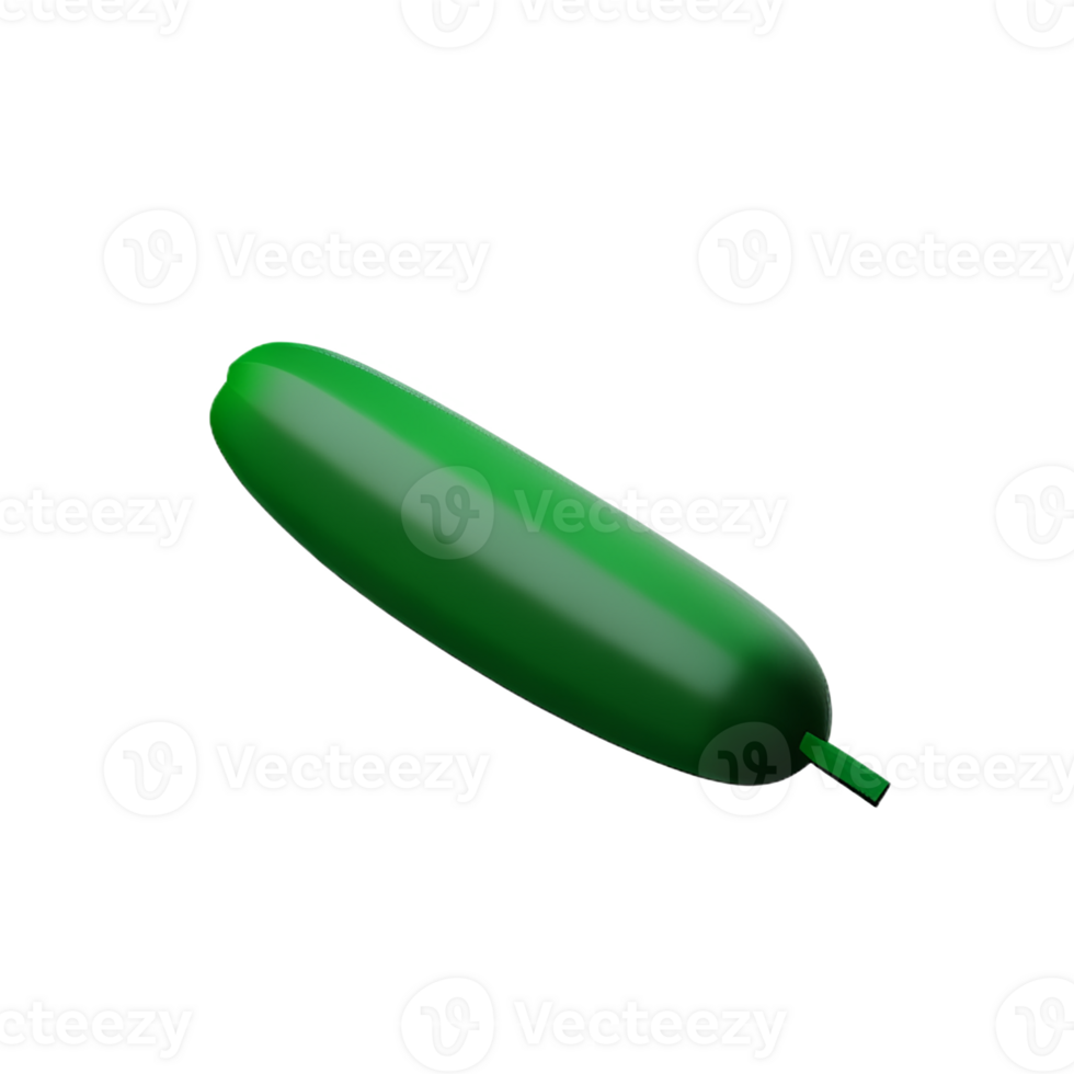 cucumber 3d rendering icon illustration png