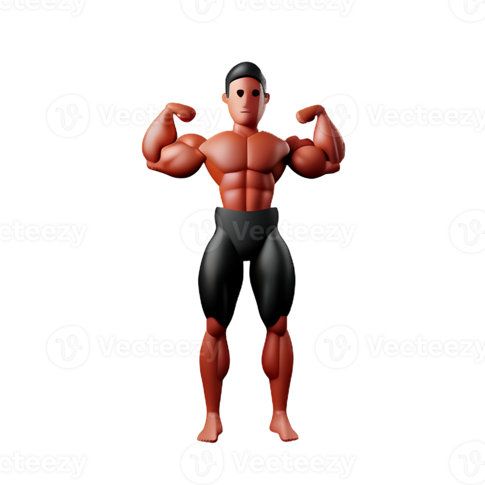 muscle 3d rendering icon illustration png