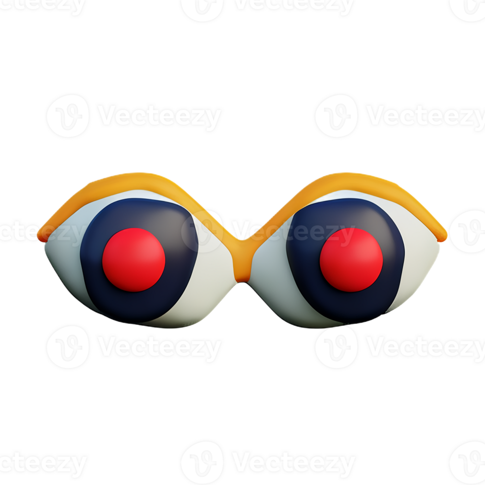 cartoon eyes 3d rendering icon illustration png