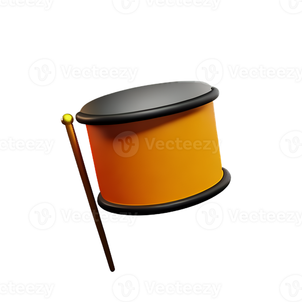 drum 3d rendering icon illustration png