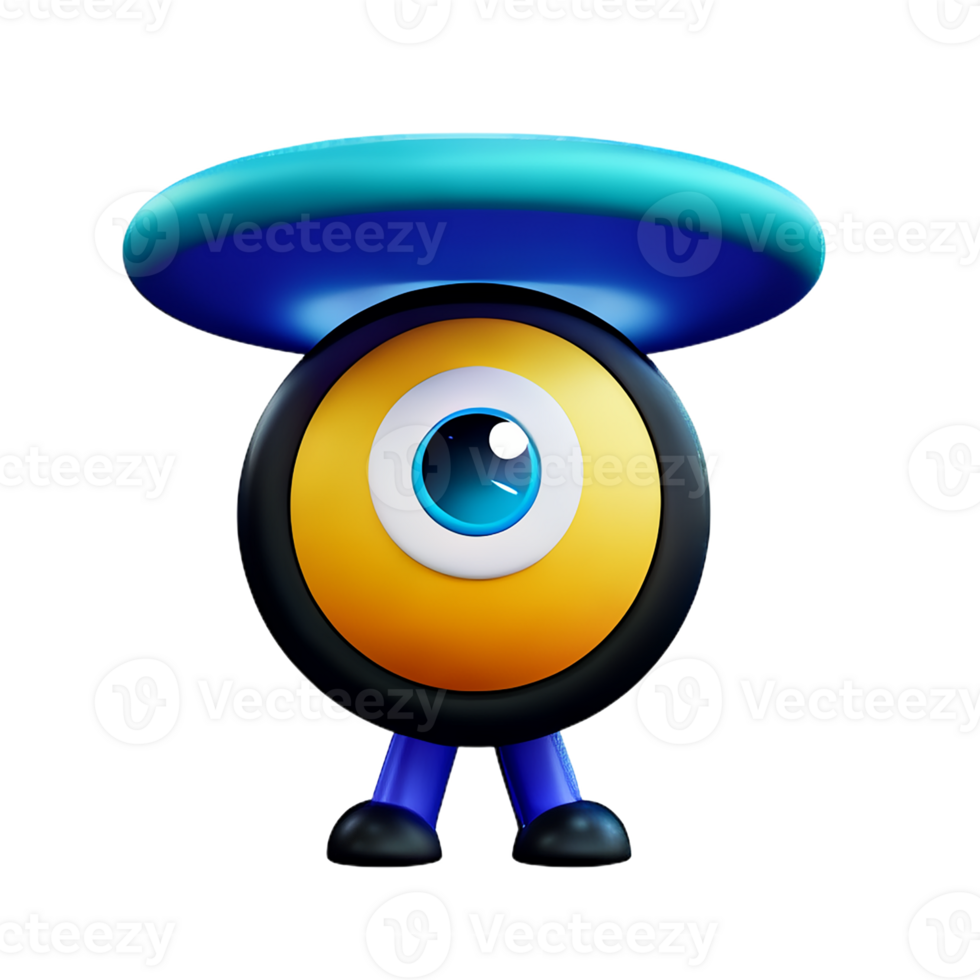 cartoon eyes 3d rendering icon illustration png