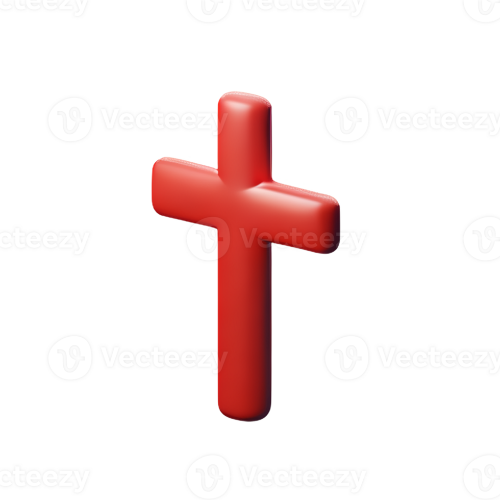 christian cross 3d rendering icon illustration png