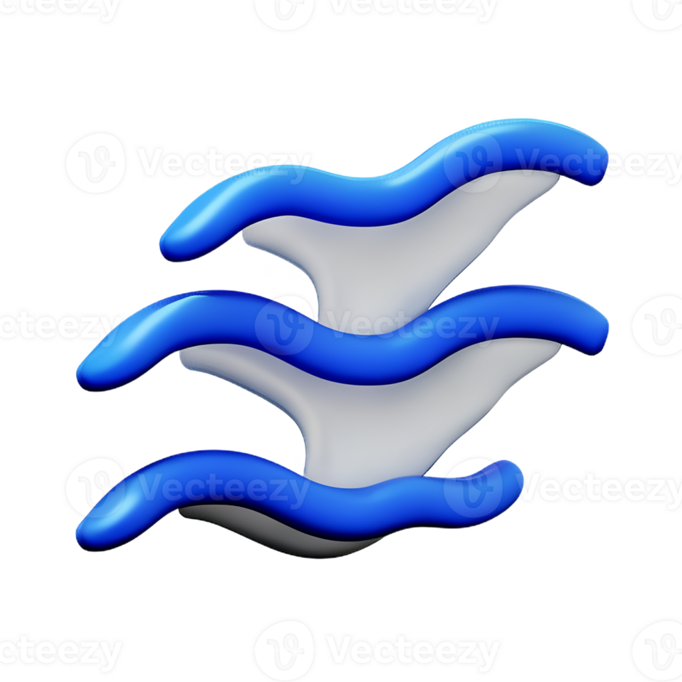 ocean waves 3d rendering icon illustration png