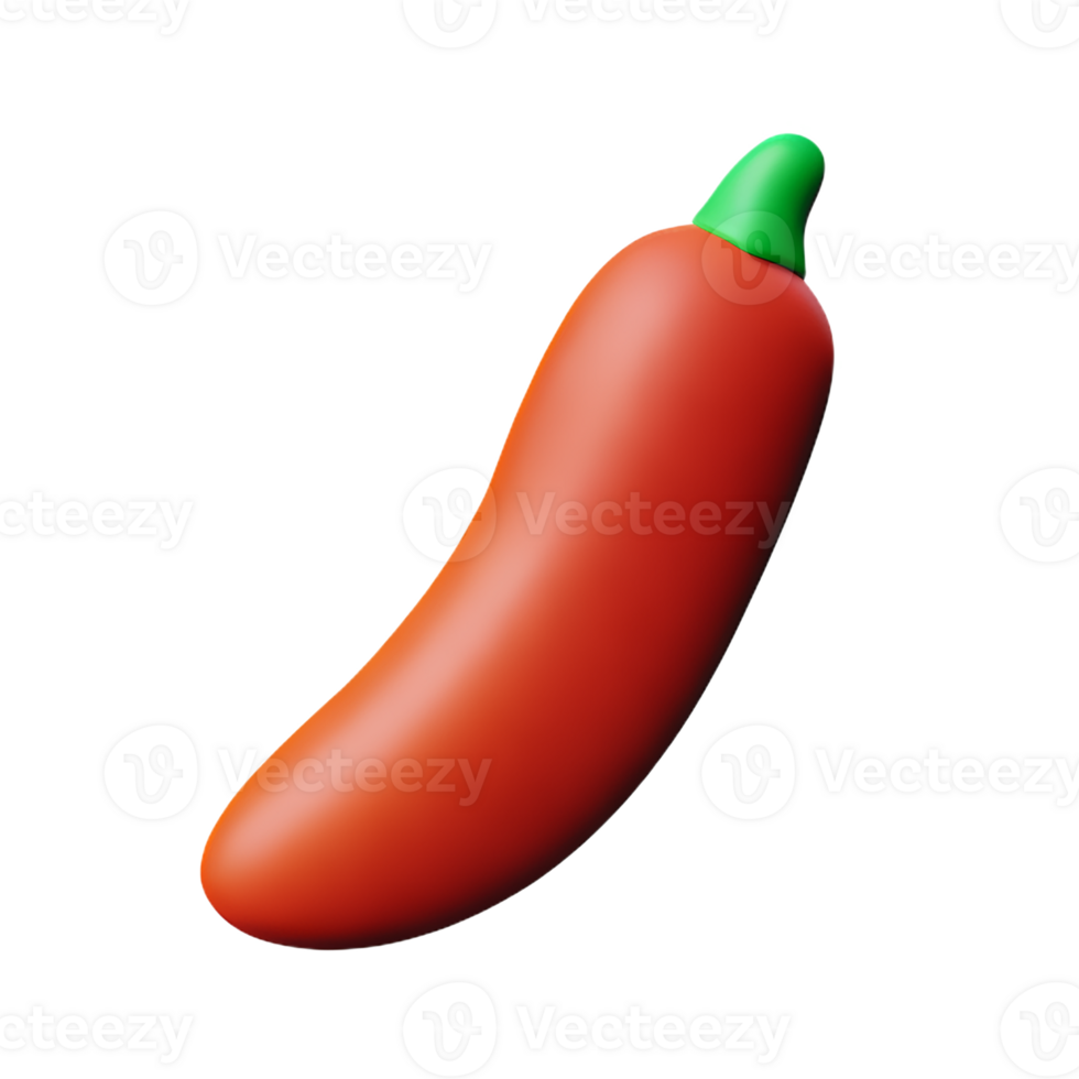 chili 3d rendering icon illustration png