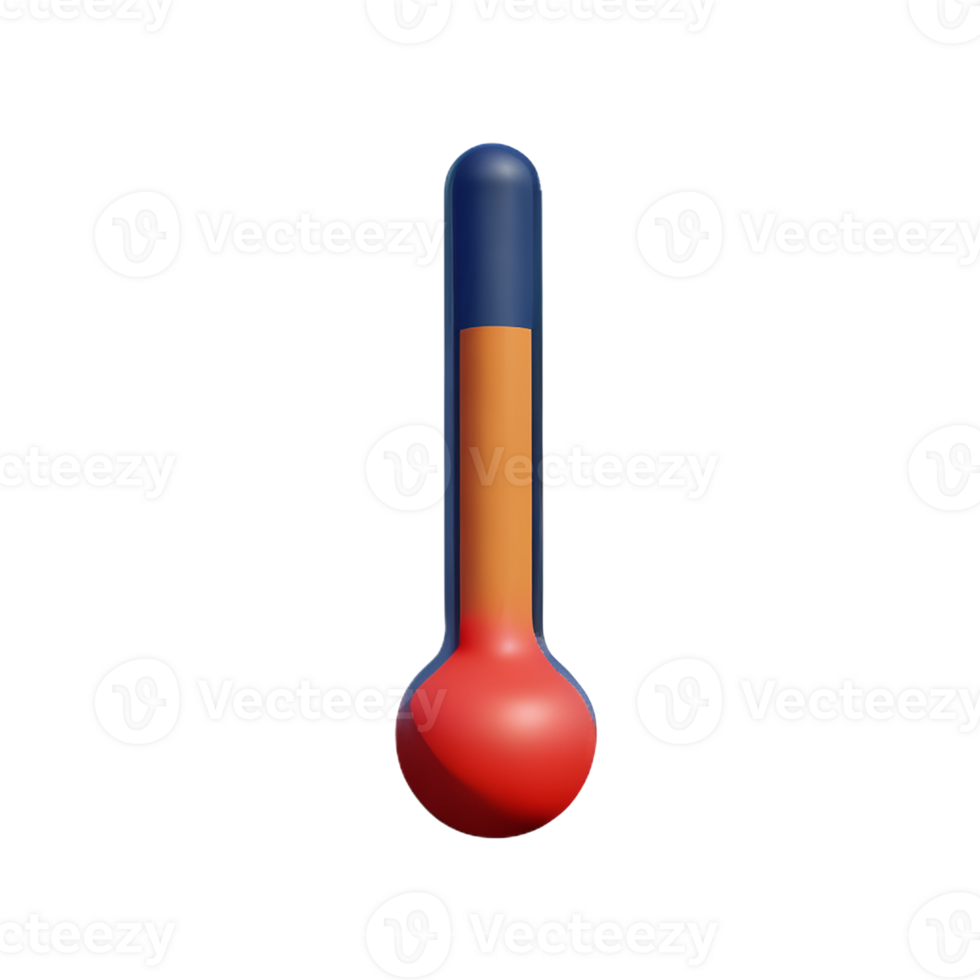 thermometer 3d rendering icon illustration png