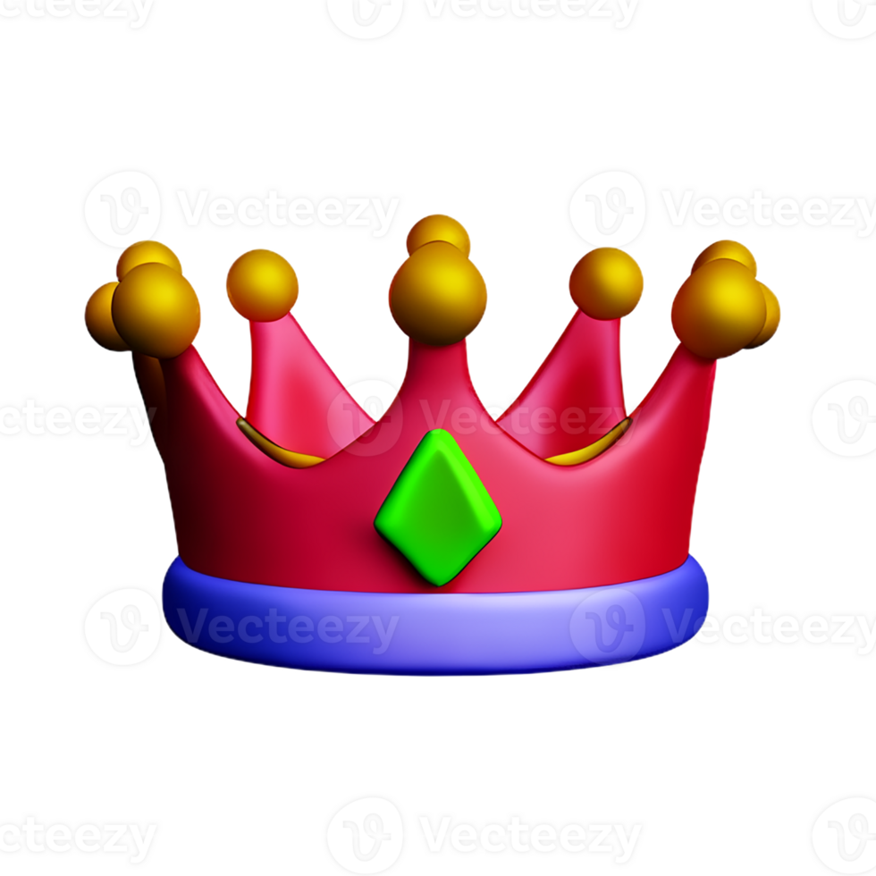queen crown 3d rendering icon illustration png