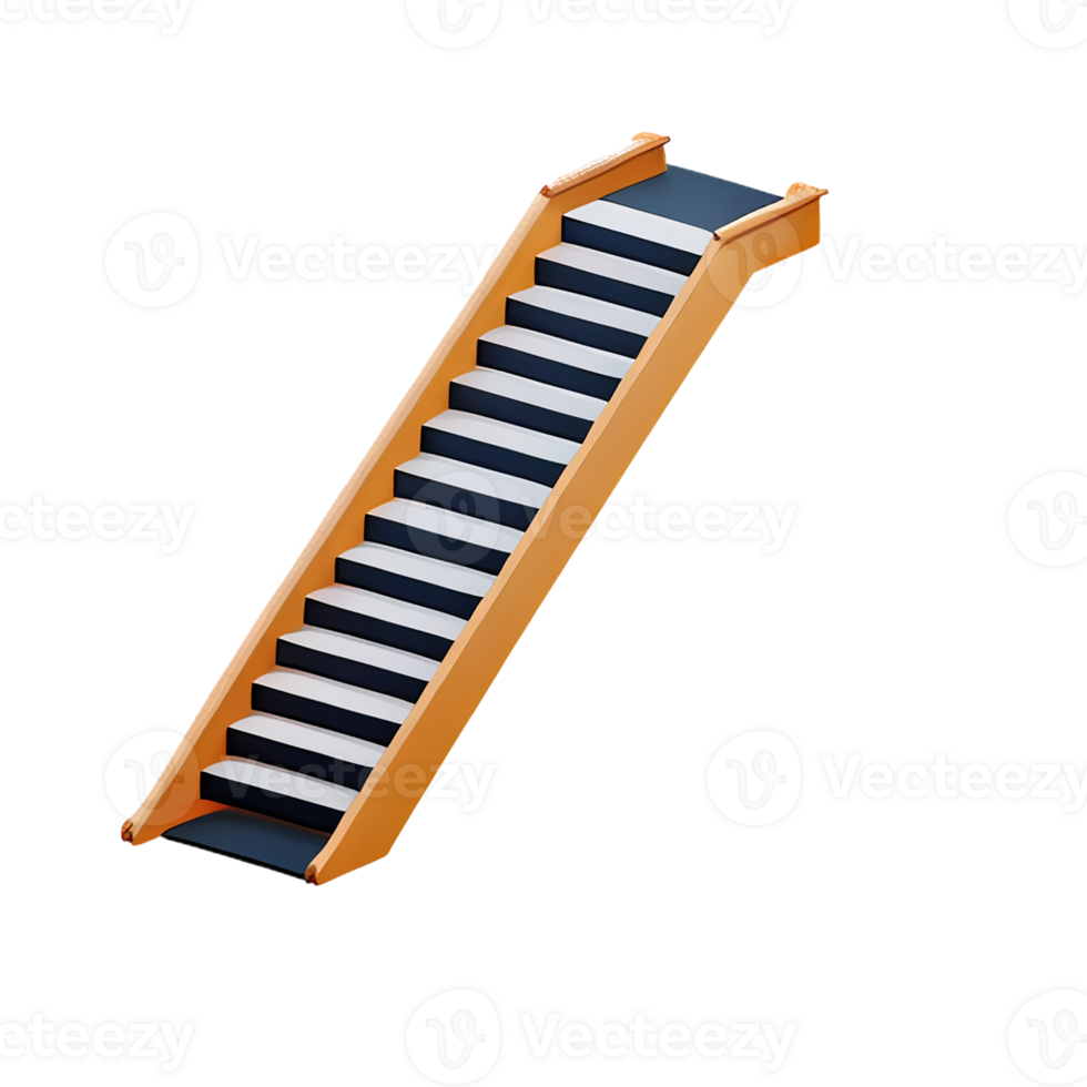 stairs 3d rendering icon illustration png