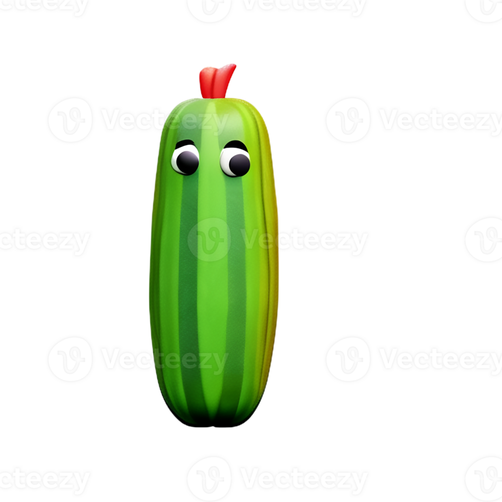 cucumber 3d rendering icon illustration png