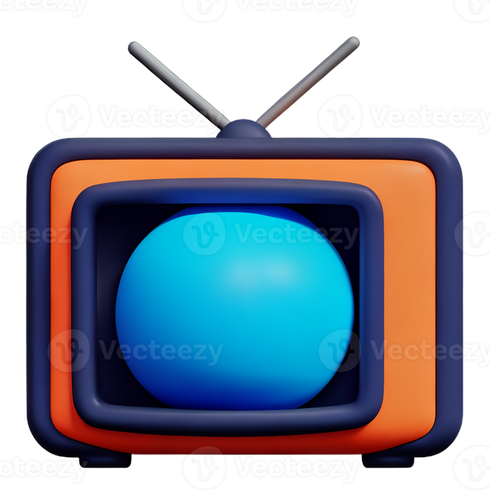 television 3d rendering icon illustration png