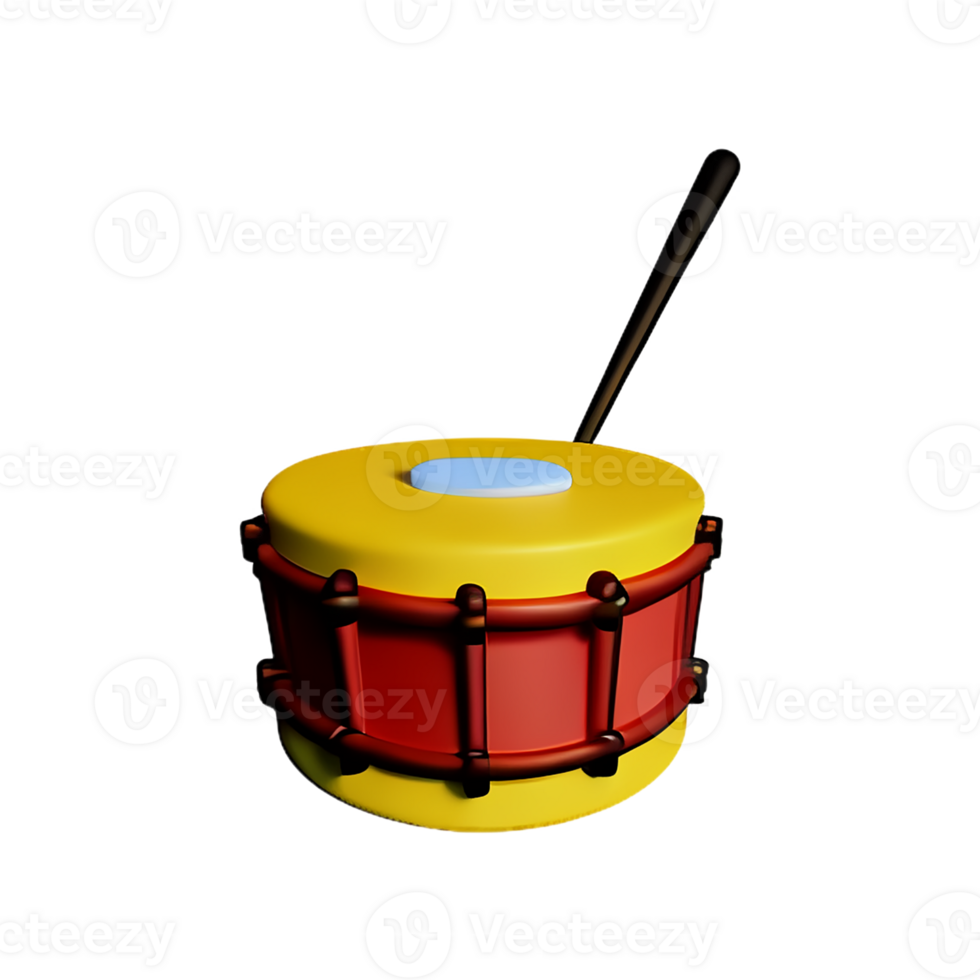 drum 3d rendering icon illustration png