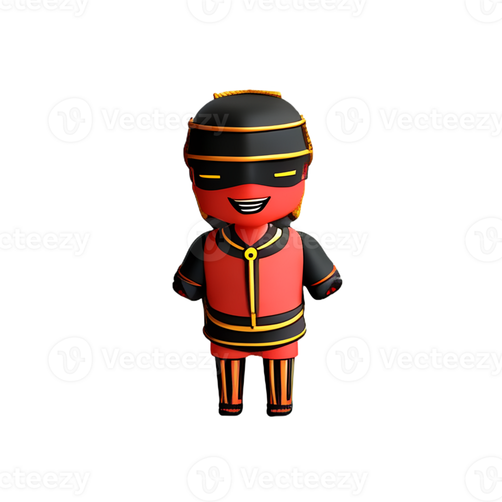dayak 3d rendering icon illustration png
